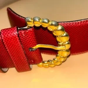 Accessories | Vintage Red Skin Belt By Bottegaveneta | Poshmark display picture 2